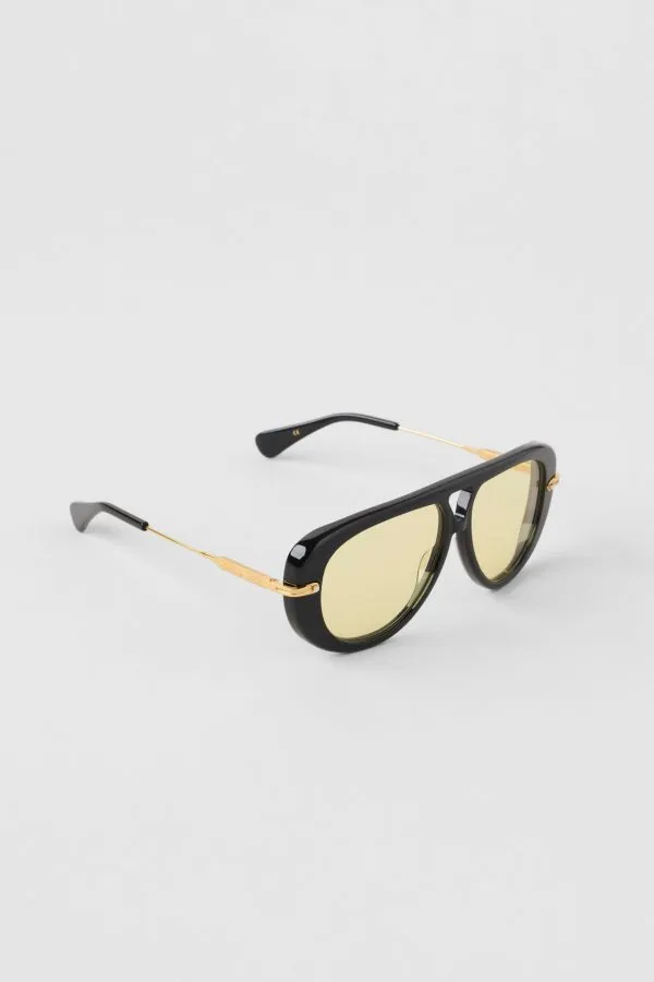 Aviator Sunglasses - Black/Yellow