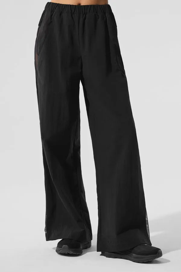High-Waist Origin Trainingshose mit weitem Bein - Schwarz