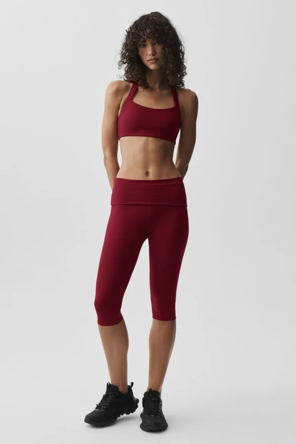 Softsculpt Low-Rise Caprihose mit Umschlagbund - Sommerrot