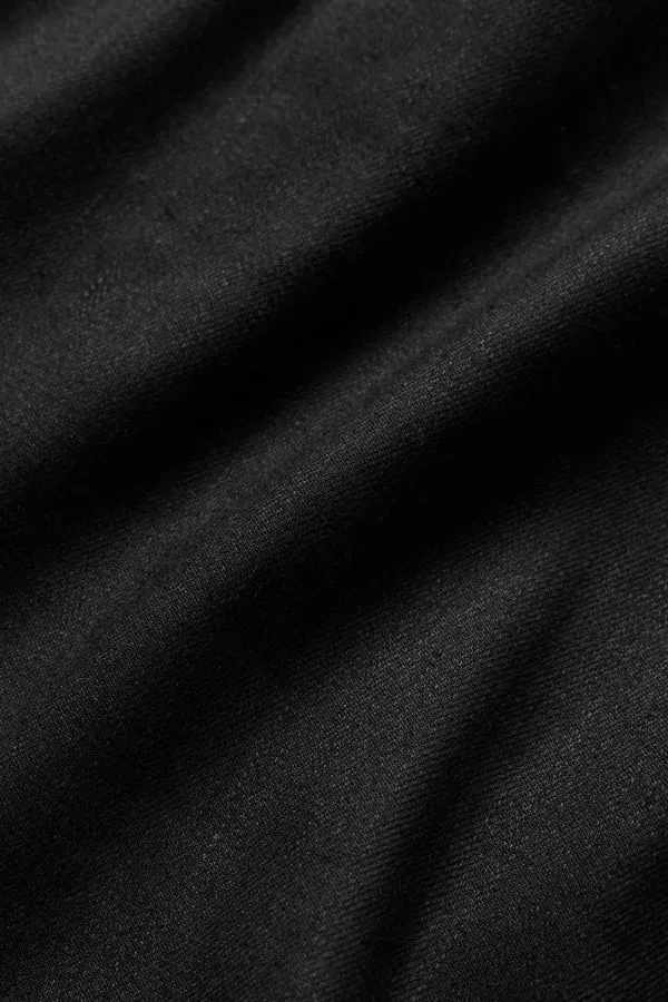 Leinenmix Riviera Hose mit weitem Bein - Schwarz